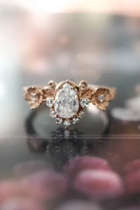 Pear cut lab grown diamond engagement ring / Adelina