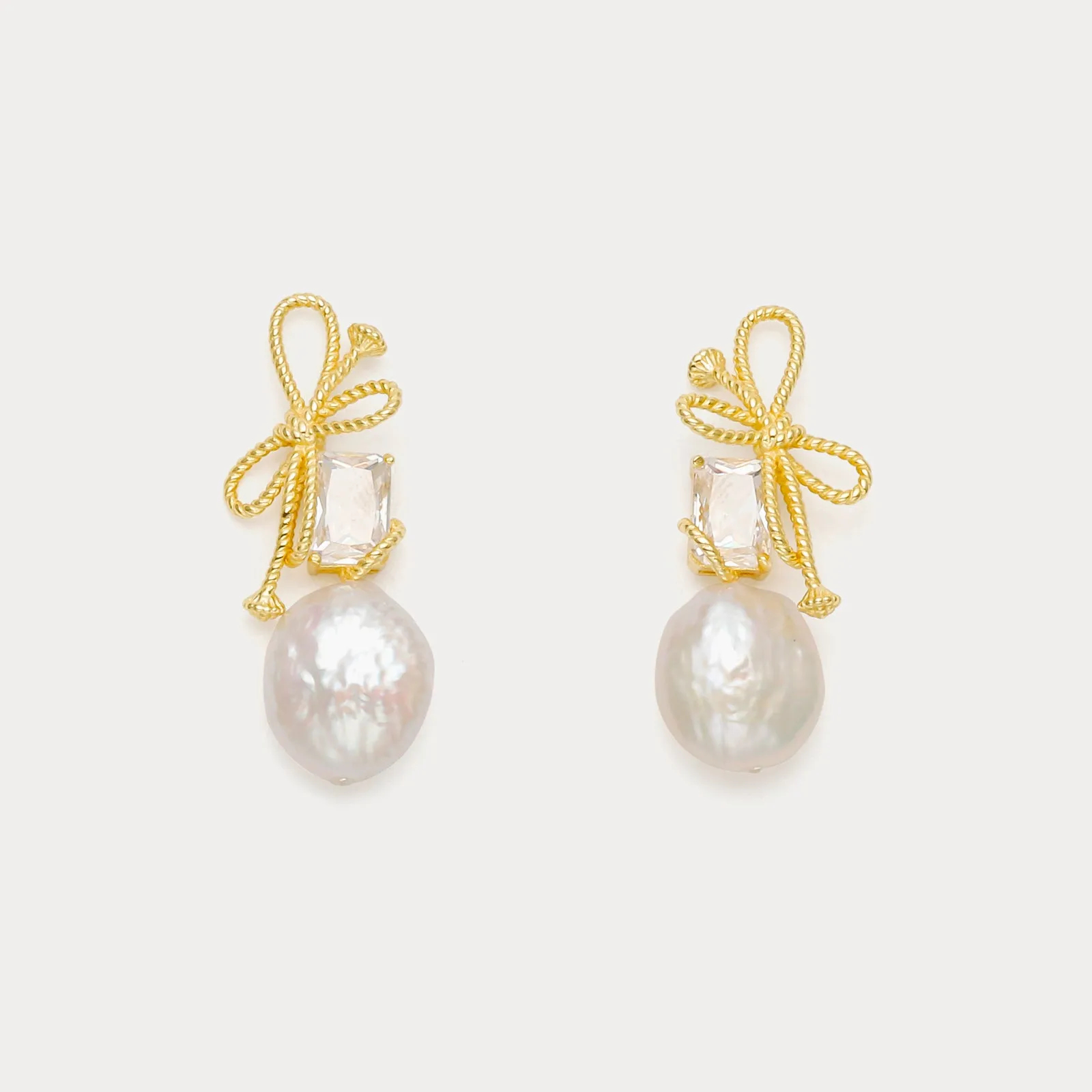 Pearl Bow Earrings