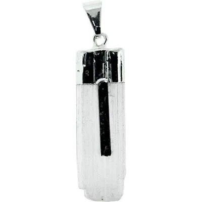 Pendant, Selenite w/Tourmaline