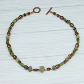 Peridot and Copper Necklace