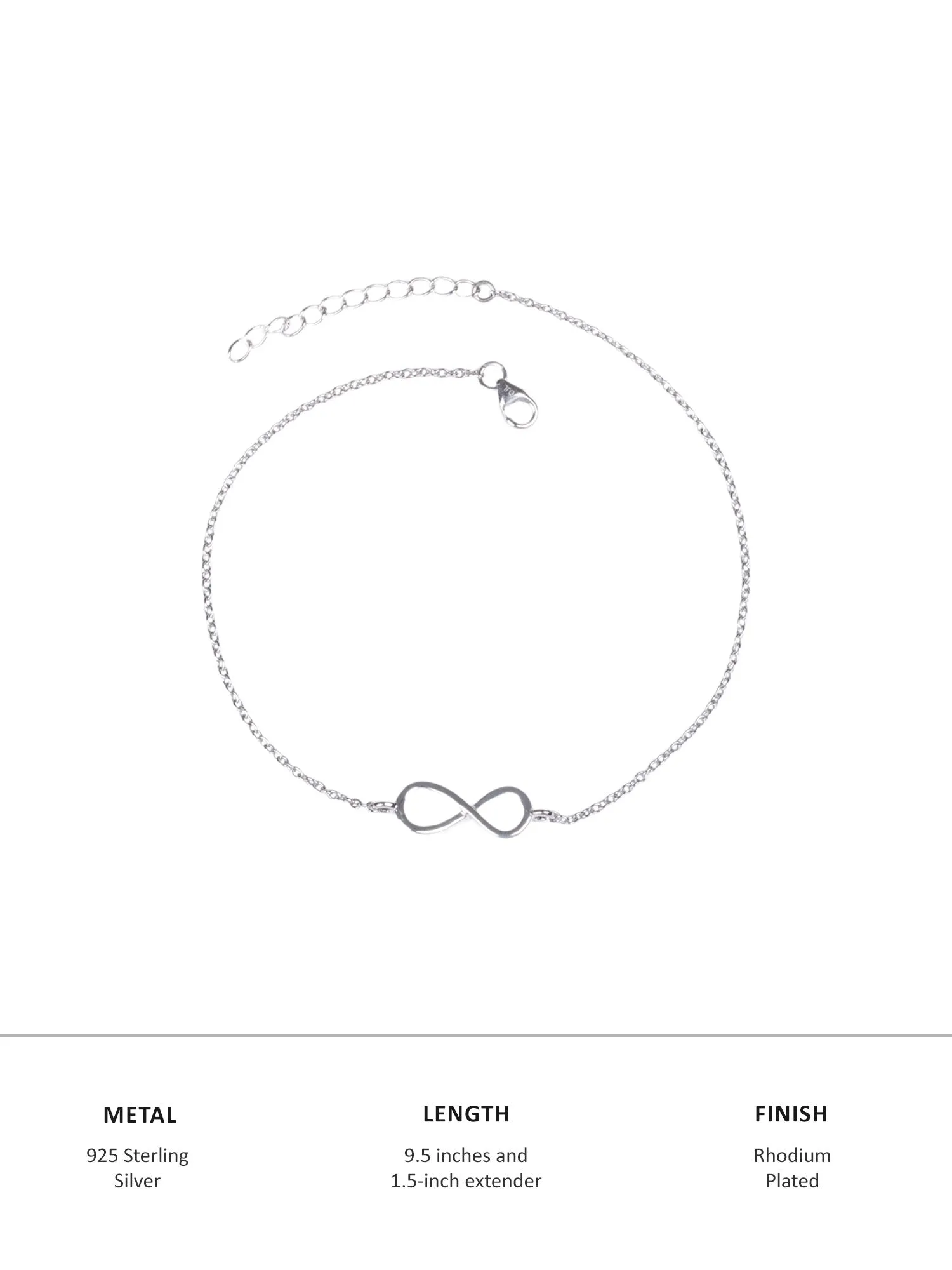 Plain Infinity Silver Anklet