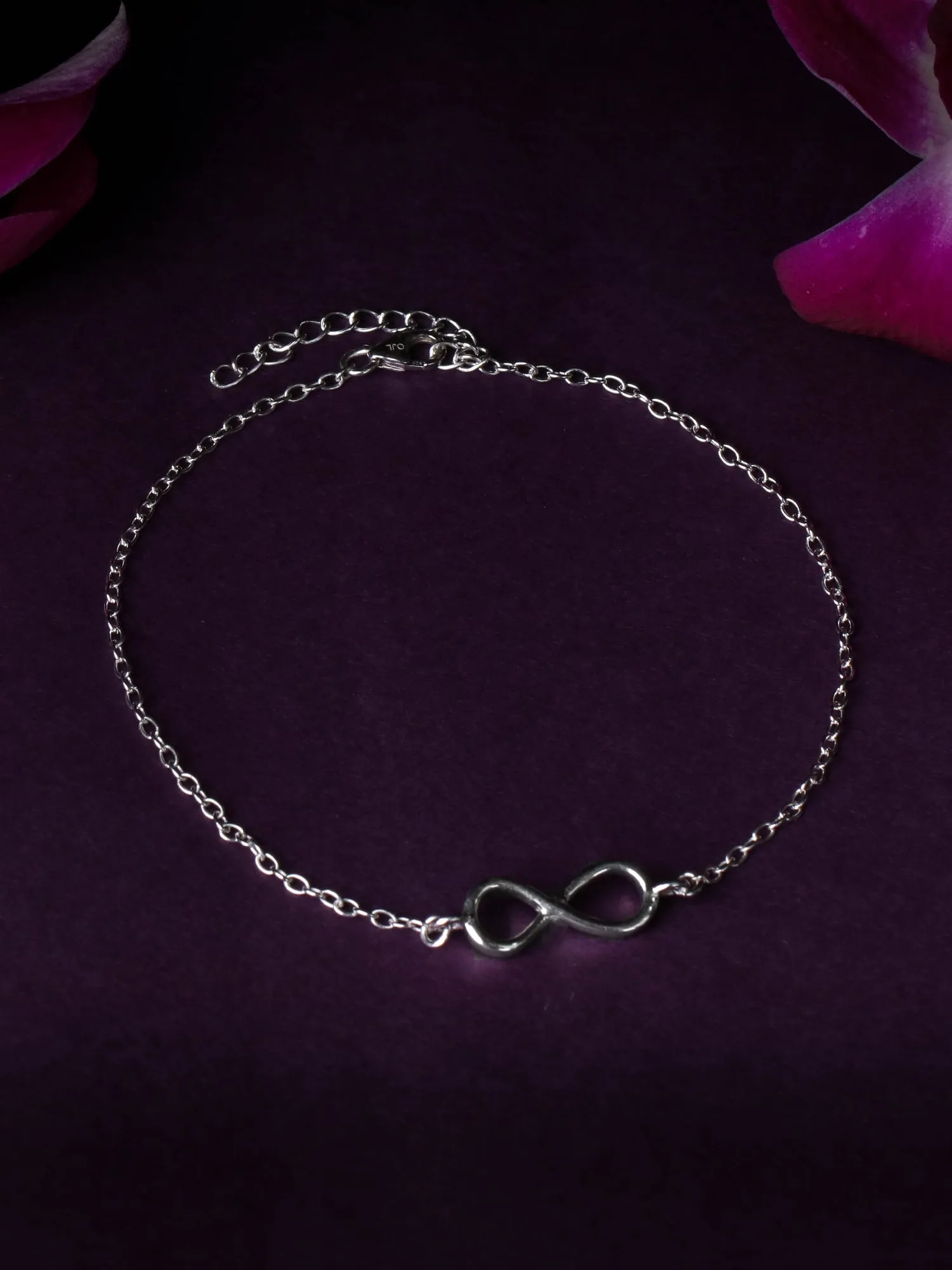 Plain Infinity Silver Anklet