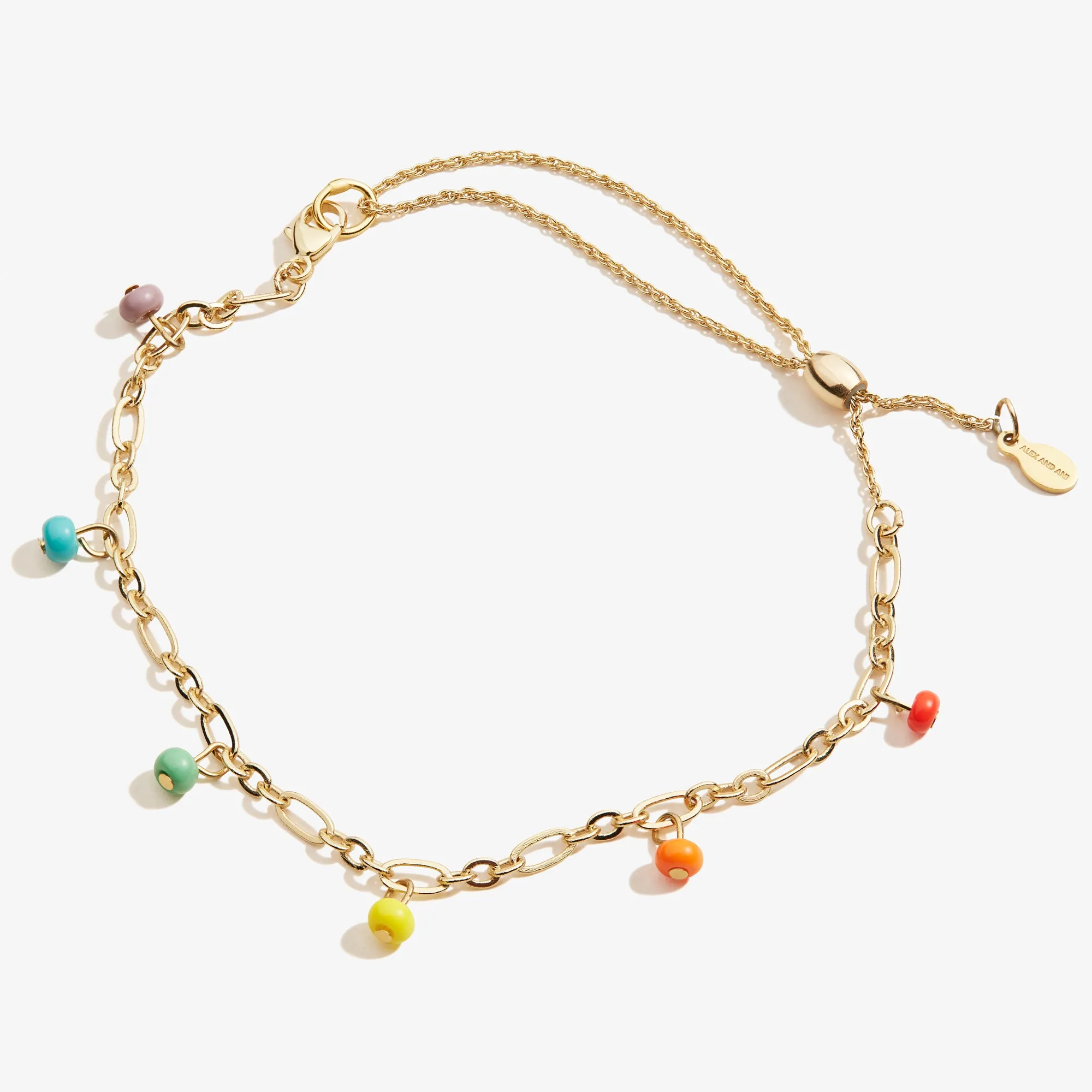 Rainbow Beaded Anklet