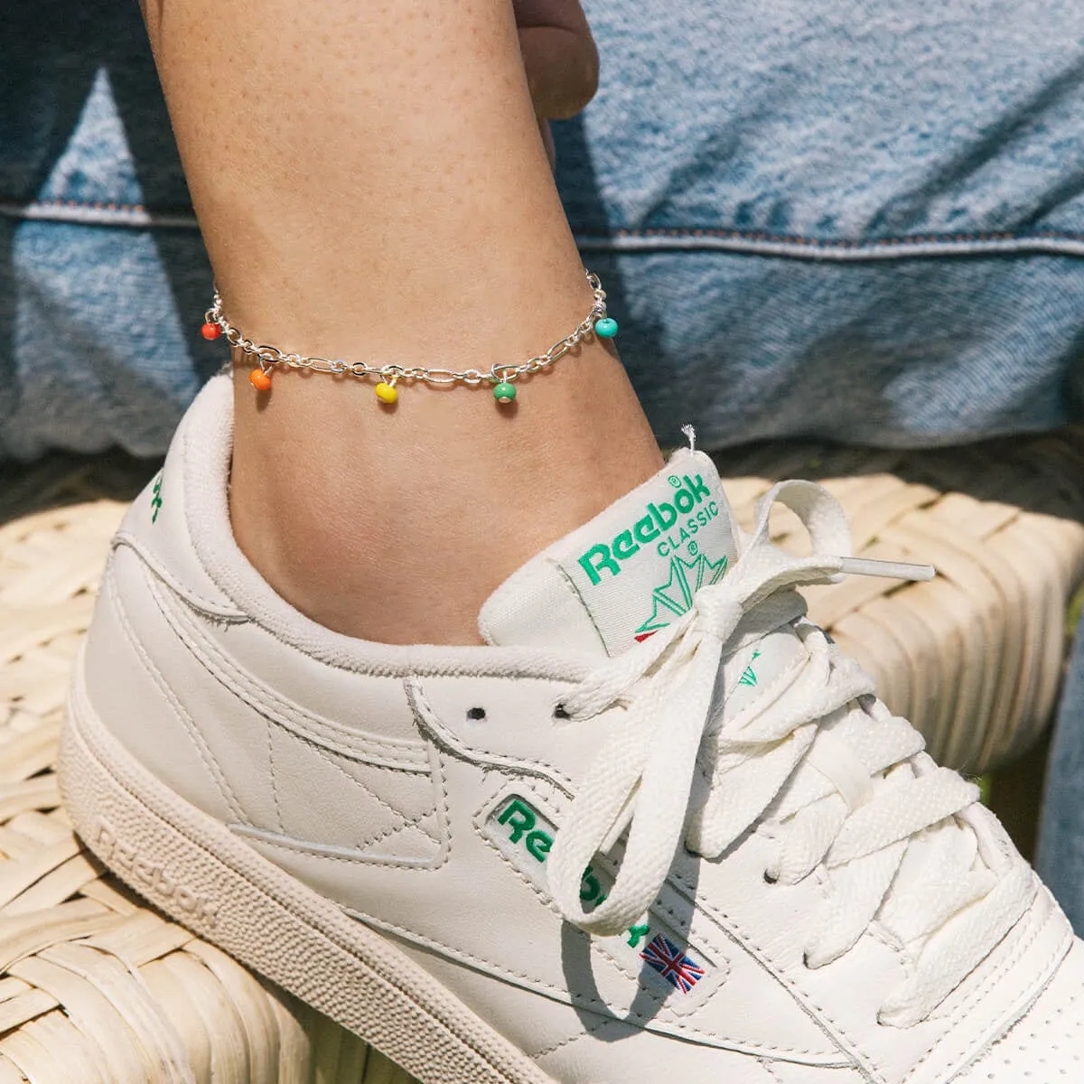 Rainbow Beaded Anklet