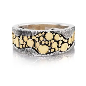 River Pebbles Ring in Silver and Gold