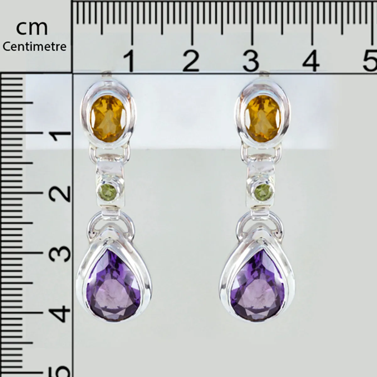 Riyo Bewitching Sterling Silver Earring For Female Multi Earring Bezel Setting Multi Earring Stud Earring