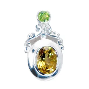 Riyo Easy Gemstone Multi Faceted Multi Color Multi Stone Sterling Silver Pendant Gift For Christmas