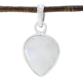 Riyo Genuine Gems Pear Cabochon White Rainbow Moonstone Solid Silver Pendants mother's day gift