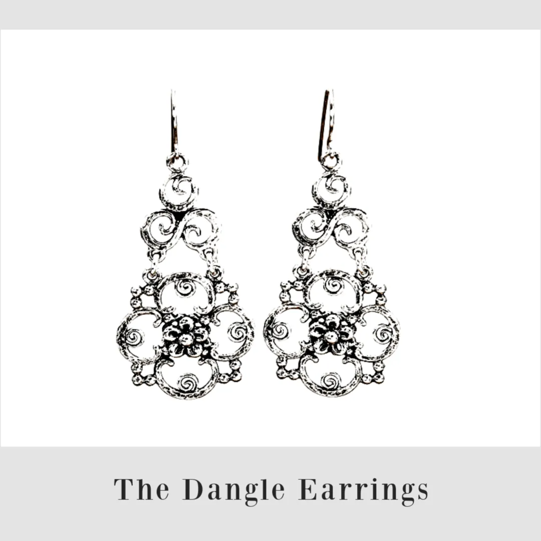 Romantic Sterling silver dangling earrings for women Bluenoemi