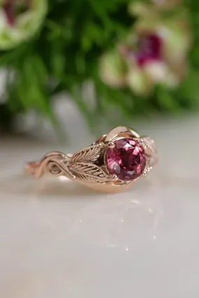 Rose gold engagement ring with pink tourmaline / Azalea