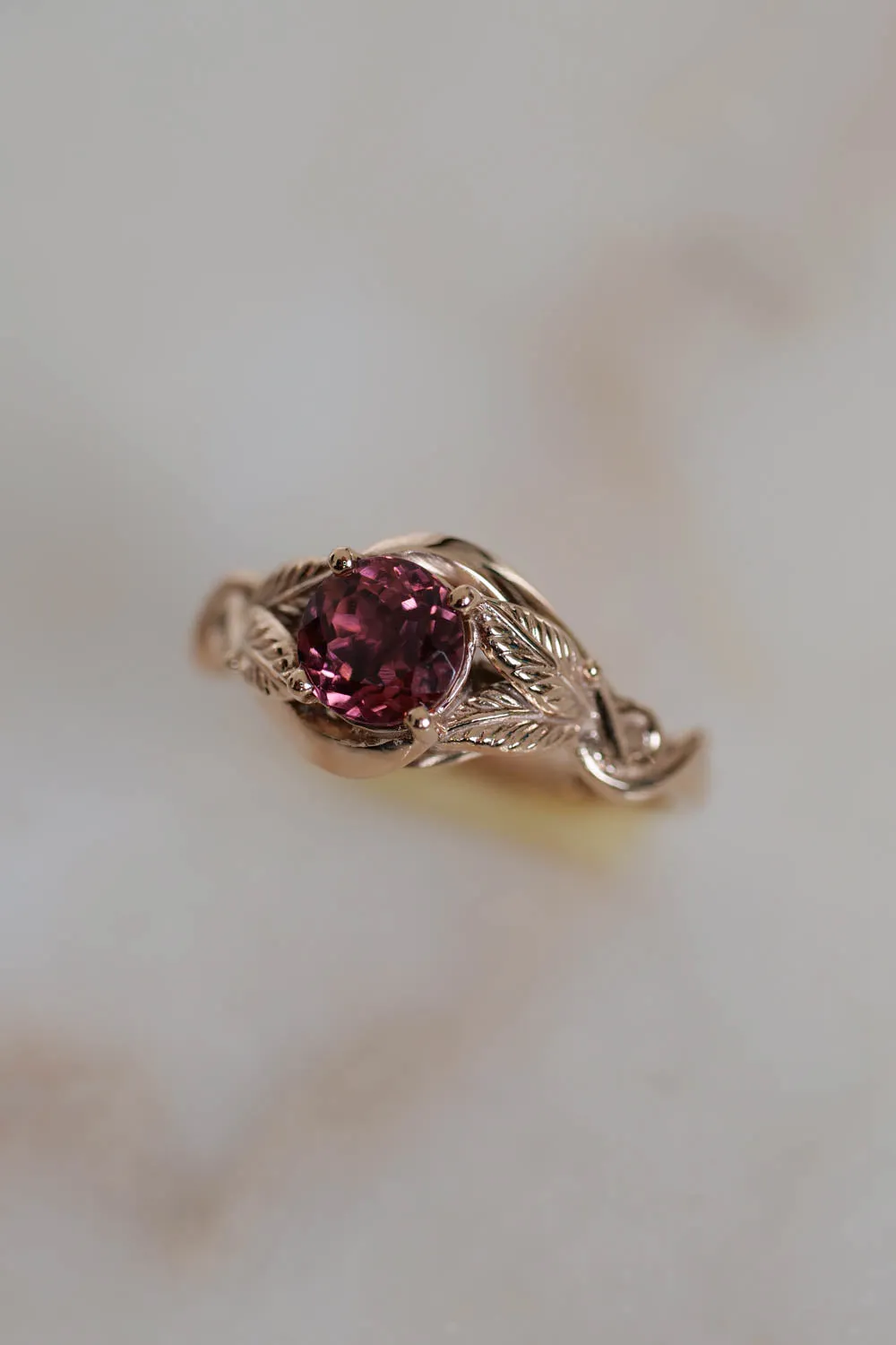 Rose gold engagement ring with pink tourmaline / Azalea