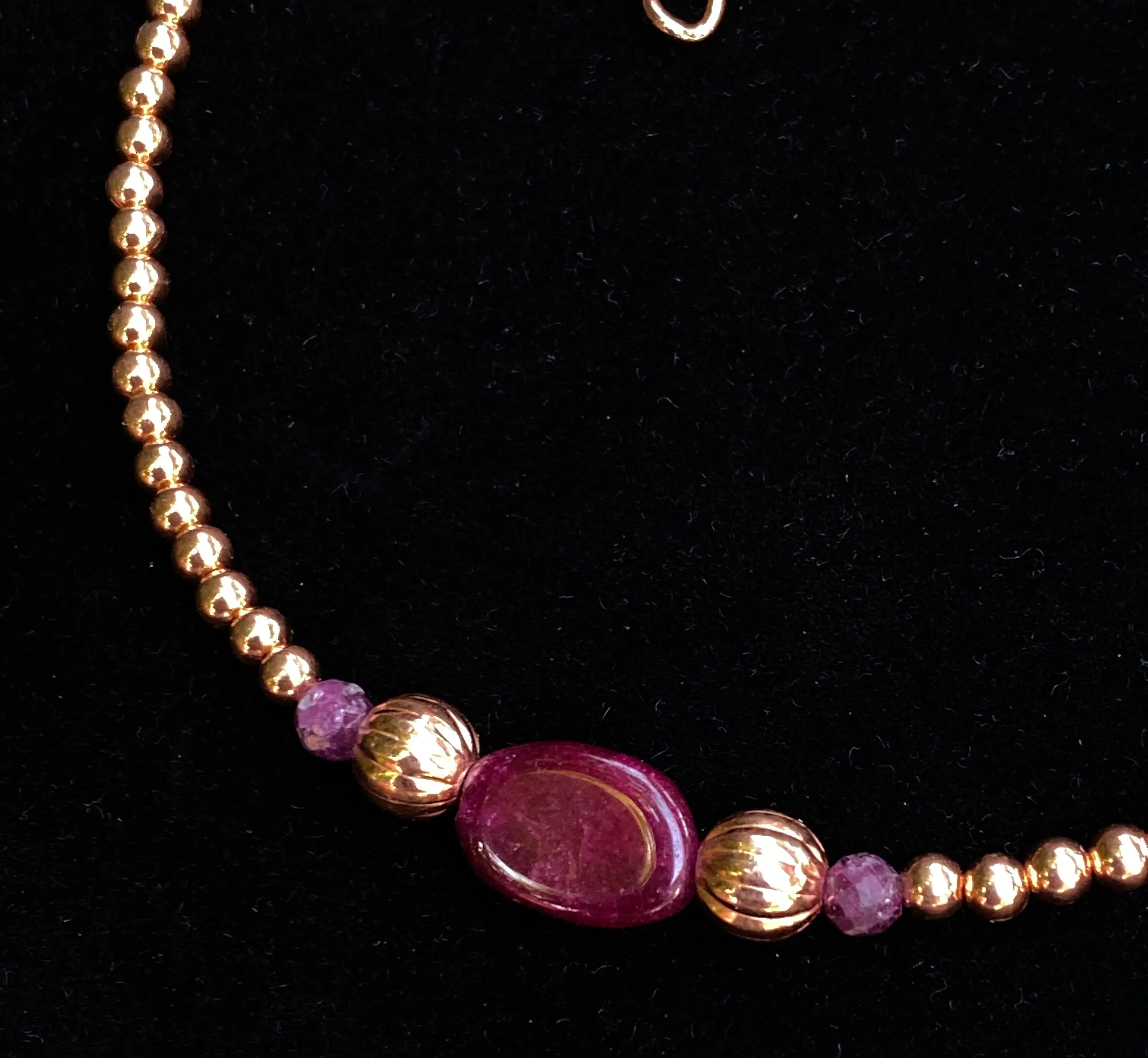 Ruby and Copper Anklet