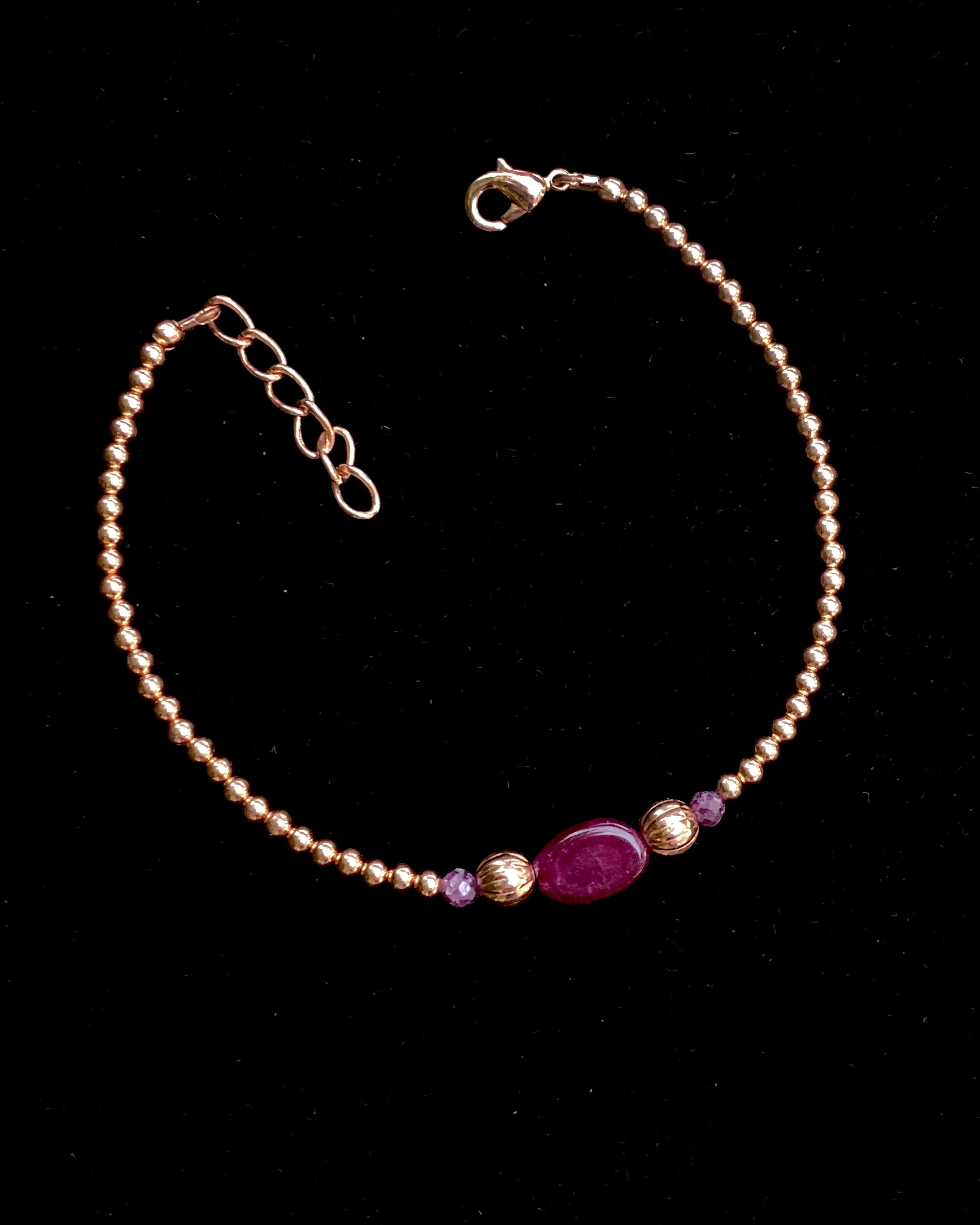 Ruby and Copper Anklet