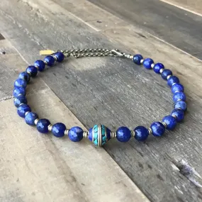 Sodalite Mala Choker or Wrap Bracelet for Peace