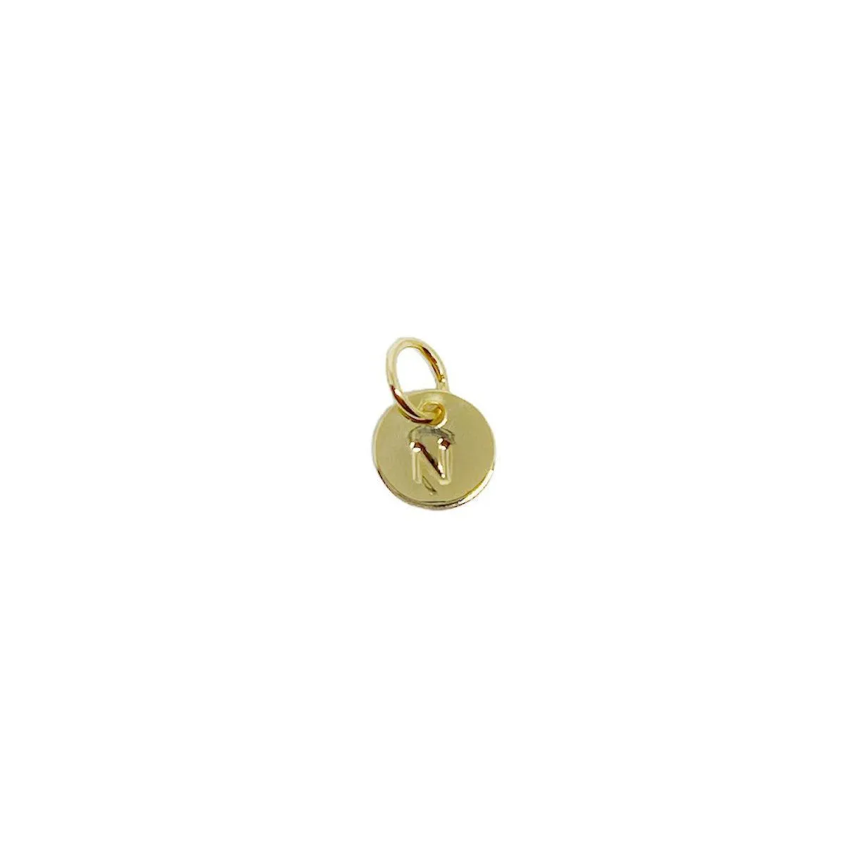 Stamped Tiny Initial Letter Charm in 18k Gold Filled Complete Alphabet