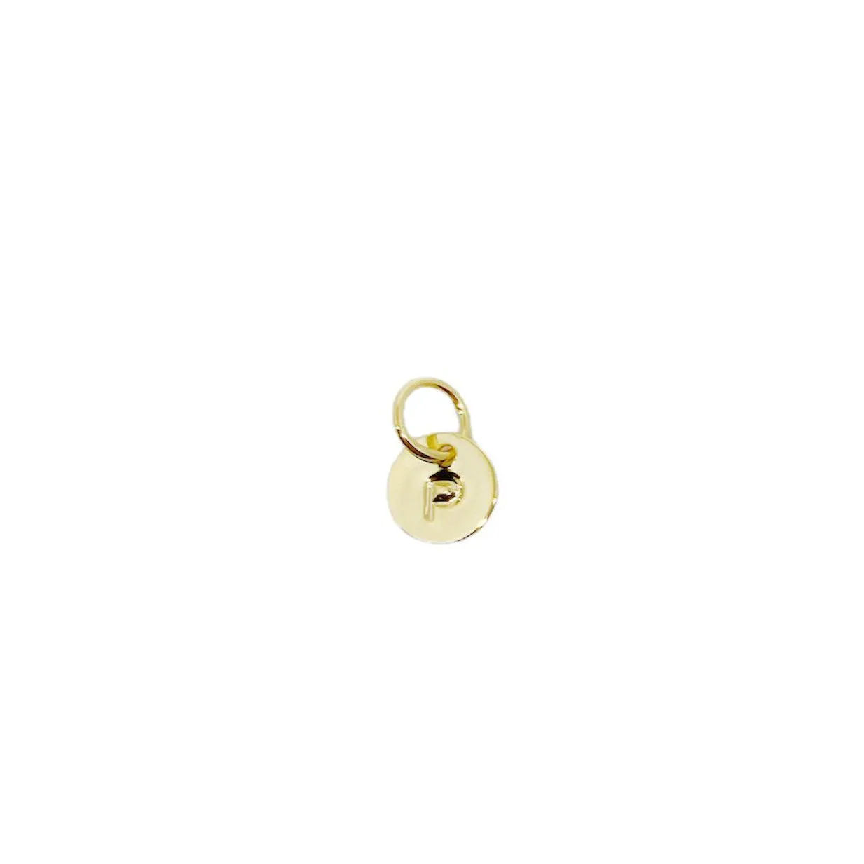 Stamped Tiny Initial Letter Charm in 18k Gold Filled Complete Alphabet