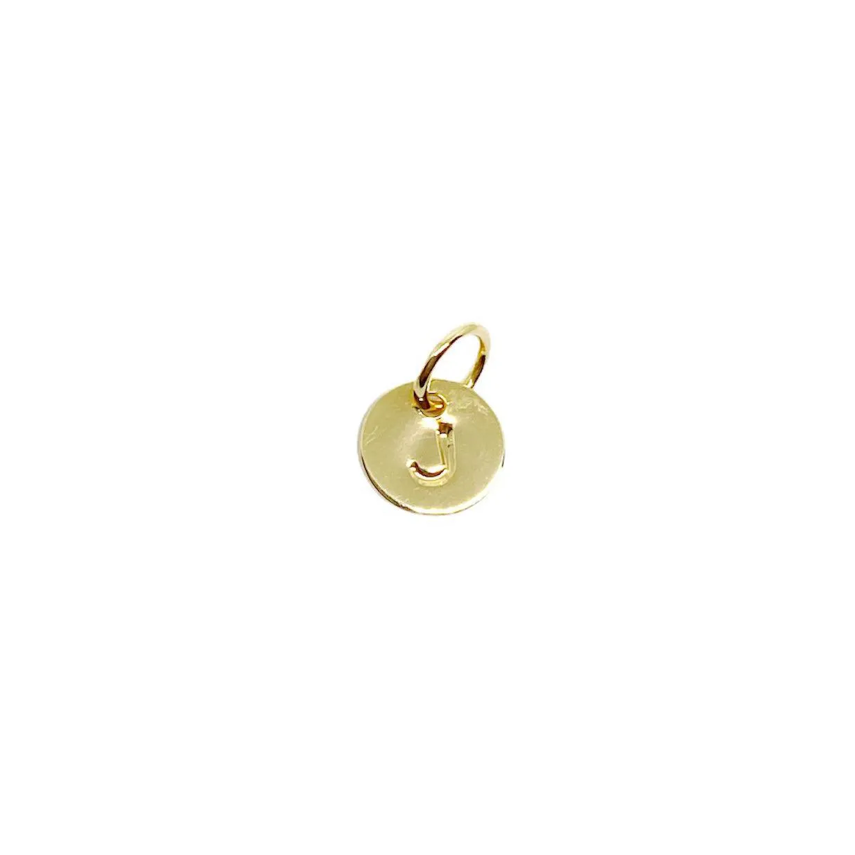 Stamped Tiny Initial Letter Charm in 18k Gold Filled Complete Alphabet