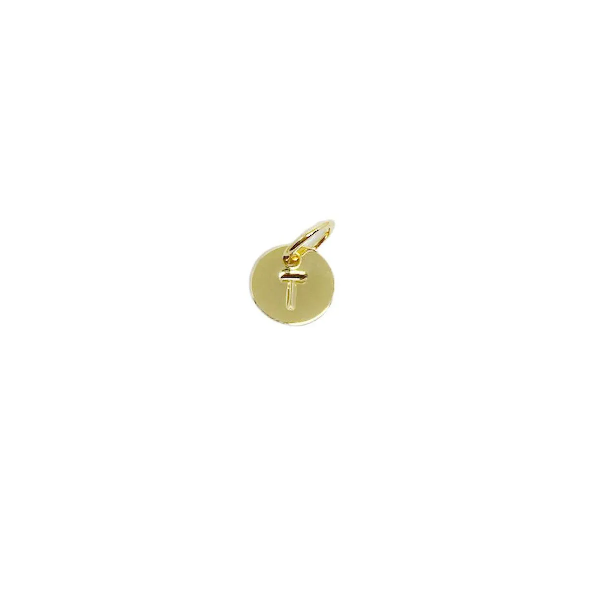 Stamped Tiny Initial Letter Charm in 18k Gold Filled Complete Alphabet