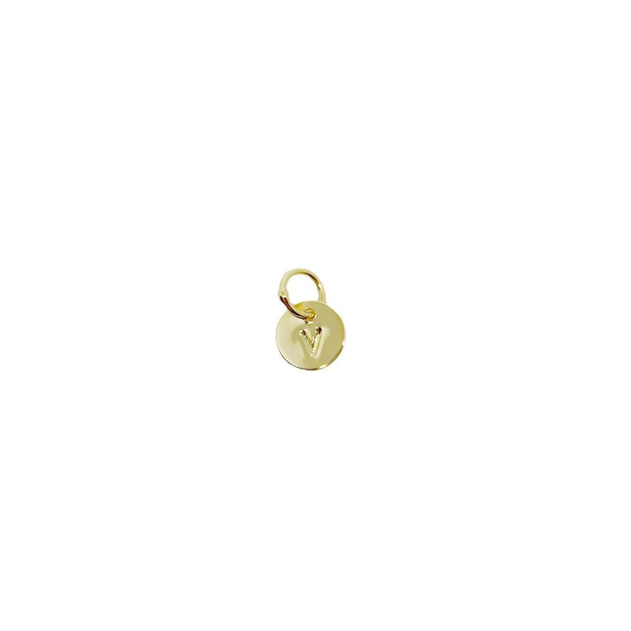 Stamped Tiny Initial Letter Charm in 18k Gold Filled Complete Alphabet