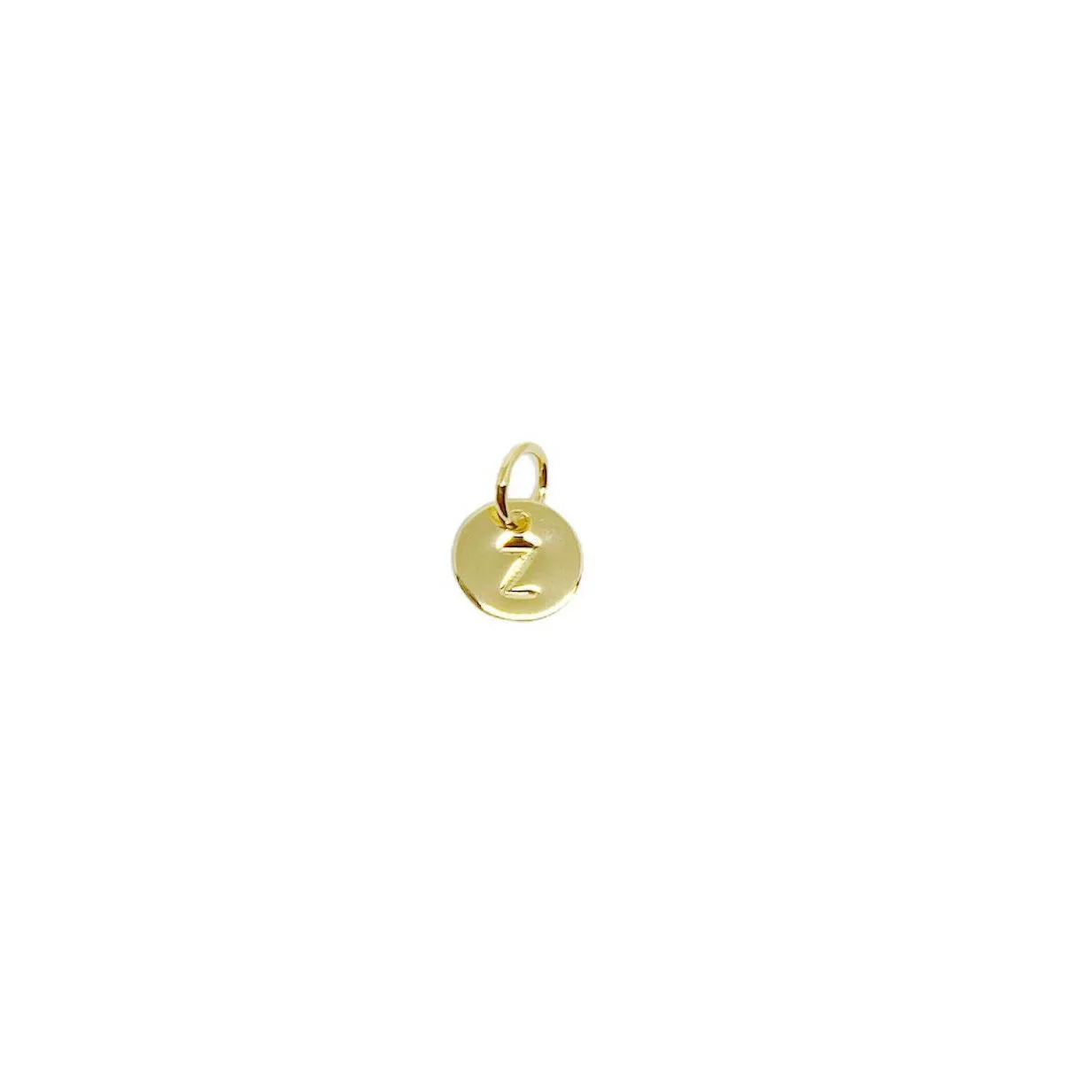 Stamped Tiny Initial Letter Charm in 18k Gold Filled Complete Alphabet