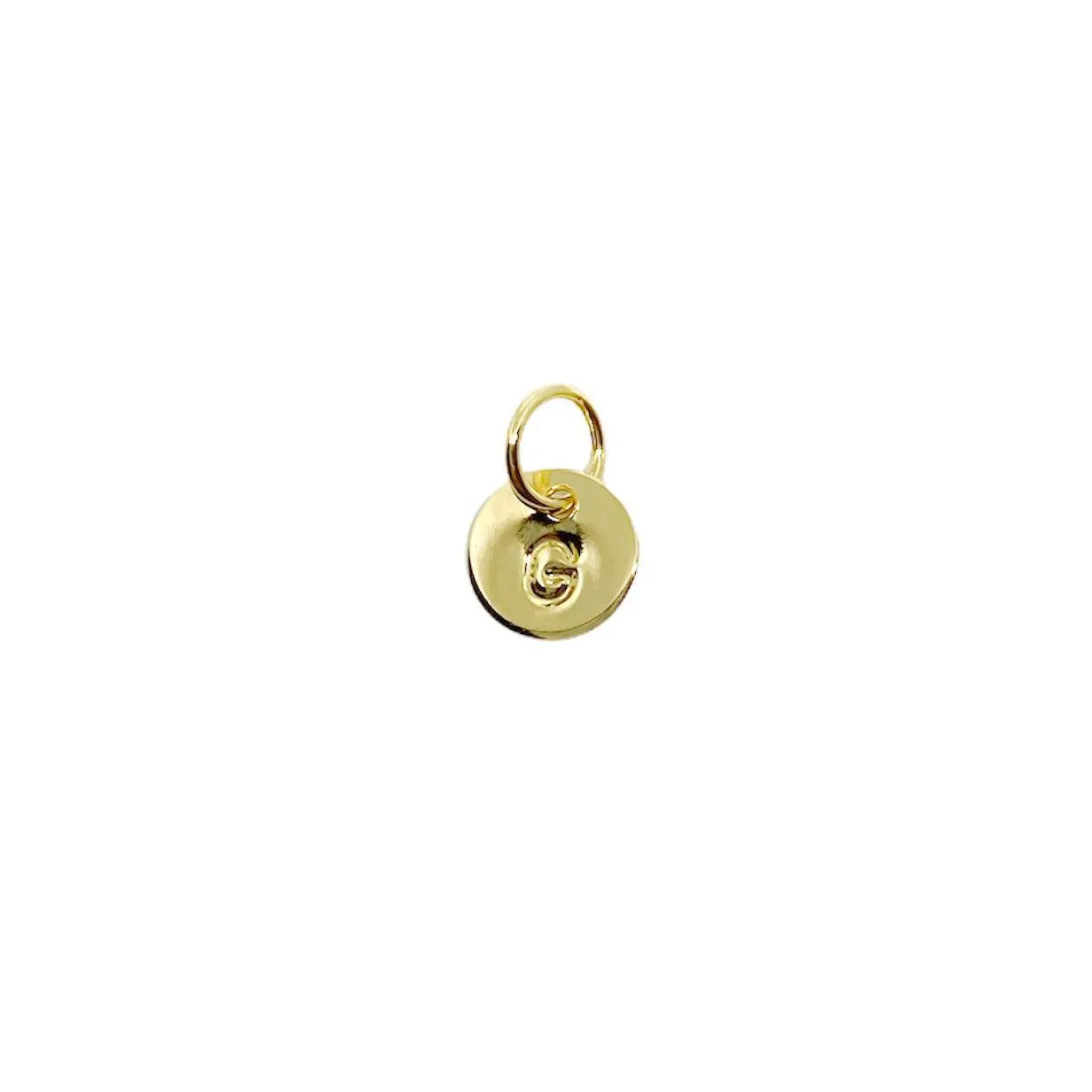 Stamped Tiny Initial Letter Charm in 18k Gold Filled Complete Alphabet