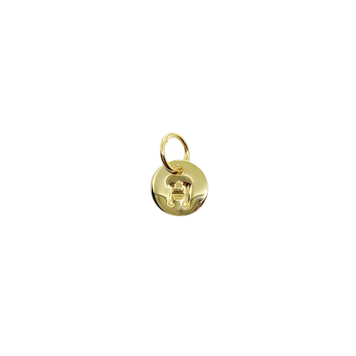 Stamped Tiny Initial Letter Charm in 18k Gold Filled Complete Alphabet