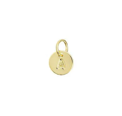 Stamped Tiny Initial Letter Charm in 18k Gold Filled Complete Alphabet