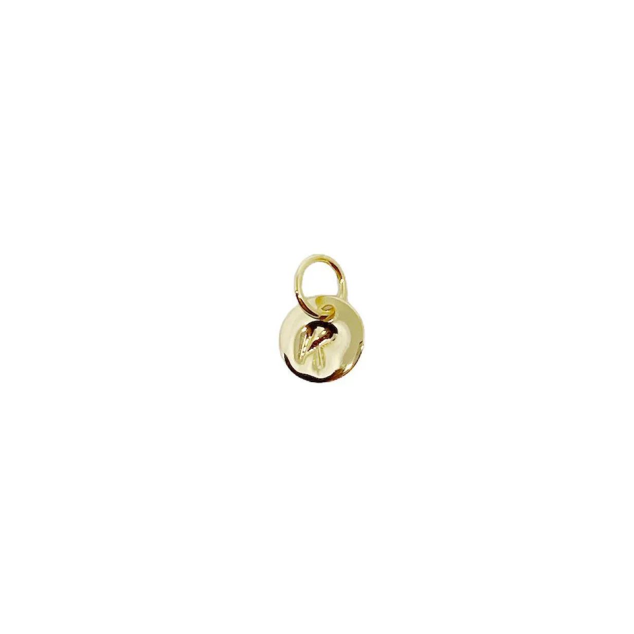 Stamped Tiny Initial Letter Charm in 18k Gold Filled Complete Alphabet