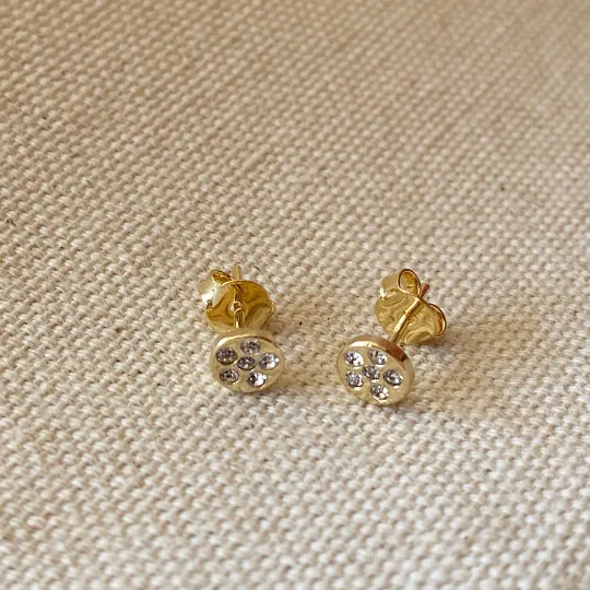 Stud Gold Earrings Featuring Cubic Zirconia