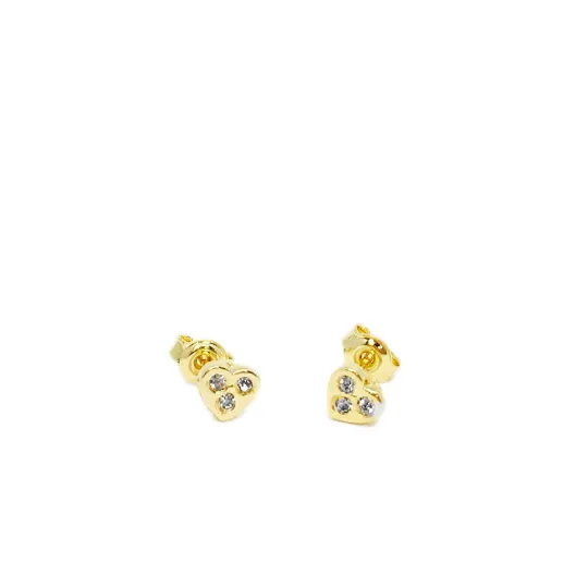 Stud Gold Earrings Featuring Cubic Zirconia