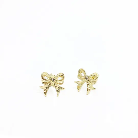 Stud Gold Earrings Featuring Cubic Zirconia