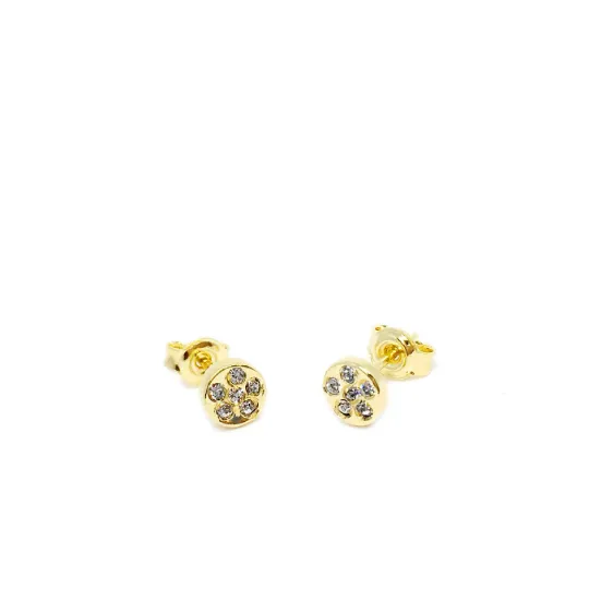 Stud Gold Earrings Featuring Cubic Zirconia