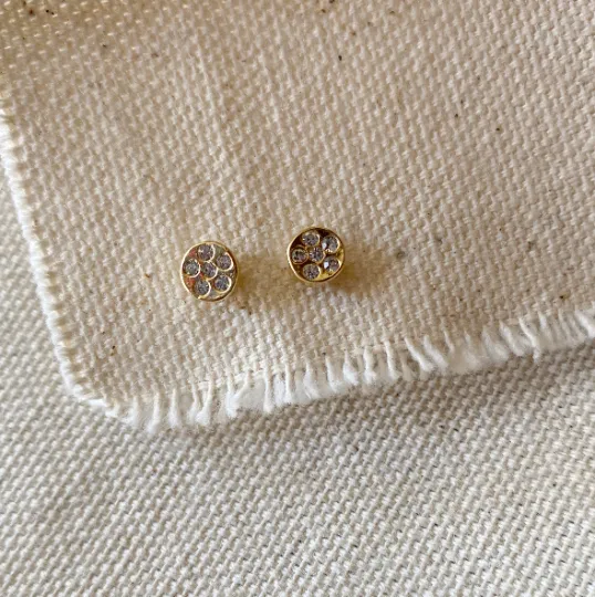 Stud Gold Earrings Featuring Cubic Zirconia