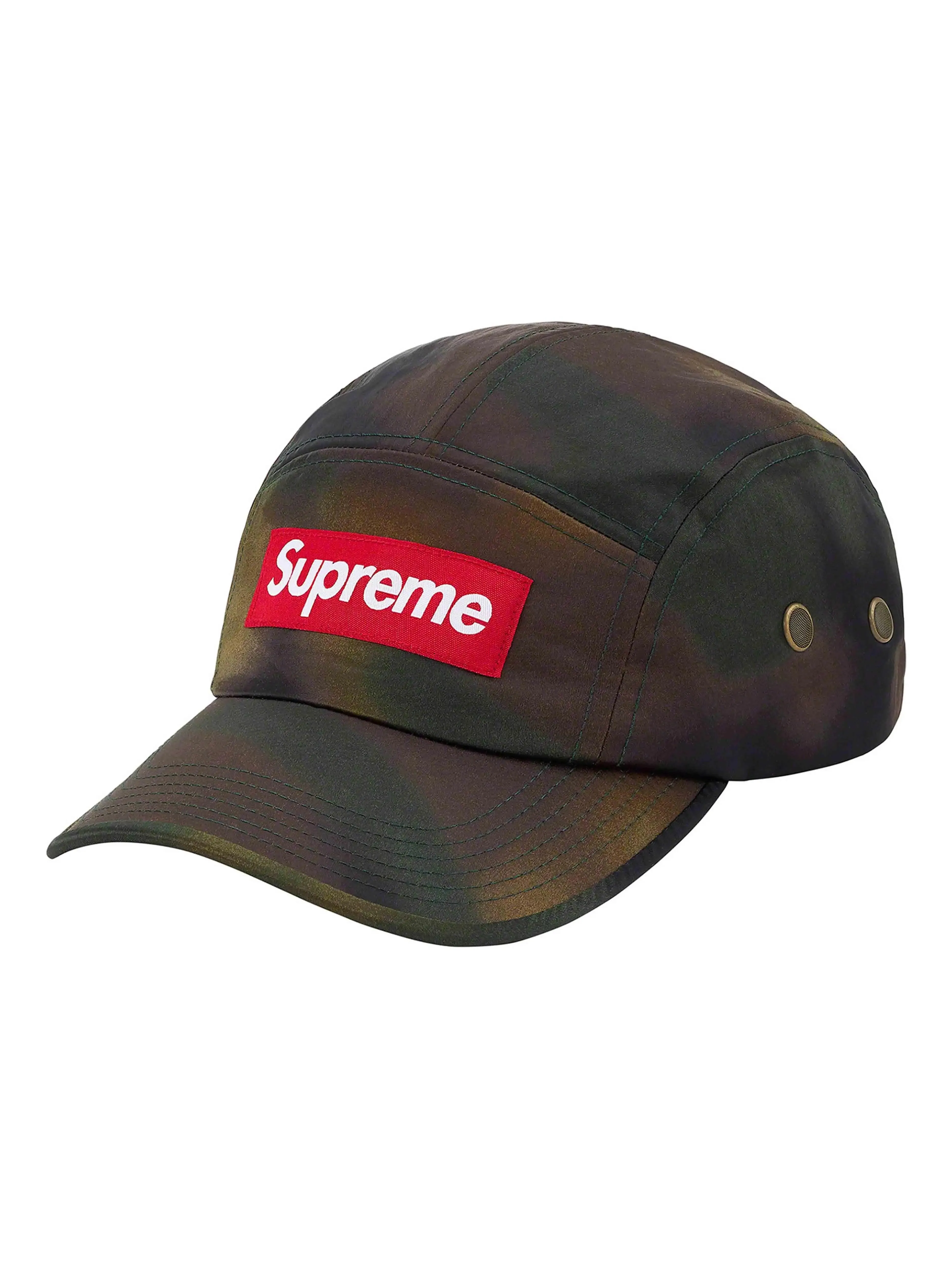 Supreme Washed Satin Camo Camp Cap Woodland Camo [SS21]