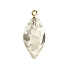 Swarovski 34.5mm Twisted Drop Pendant with Gold Cap - Crystal Silver Shade (1 Piece)