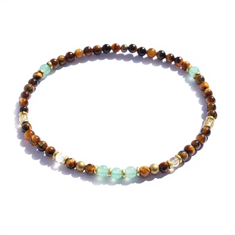 Tiger's Eye and Aventurine Anklet