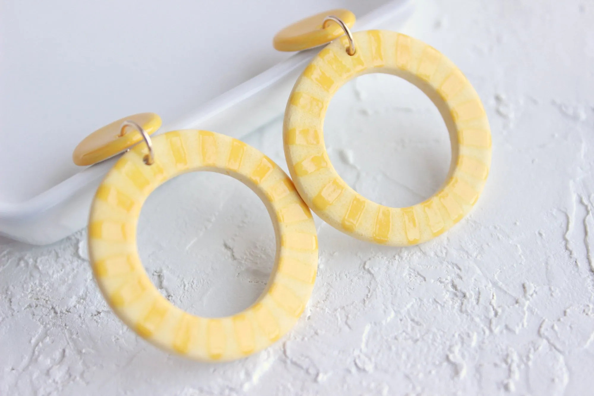 Two Tone Sunburst Cutout Statement Earrings