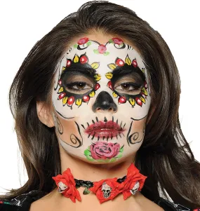 Underwraps Women's Day of The Dead Costume - Rose Choker Necklace