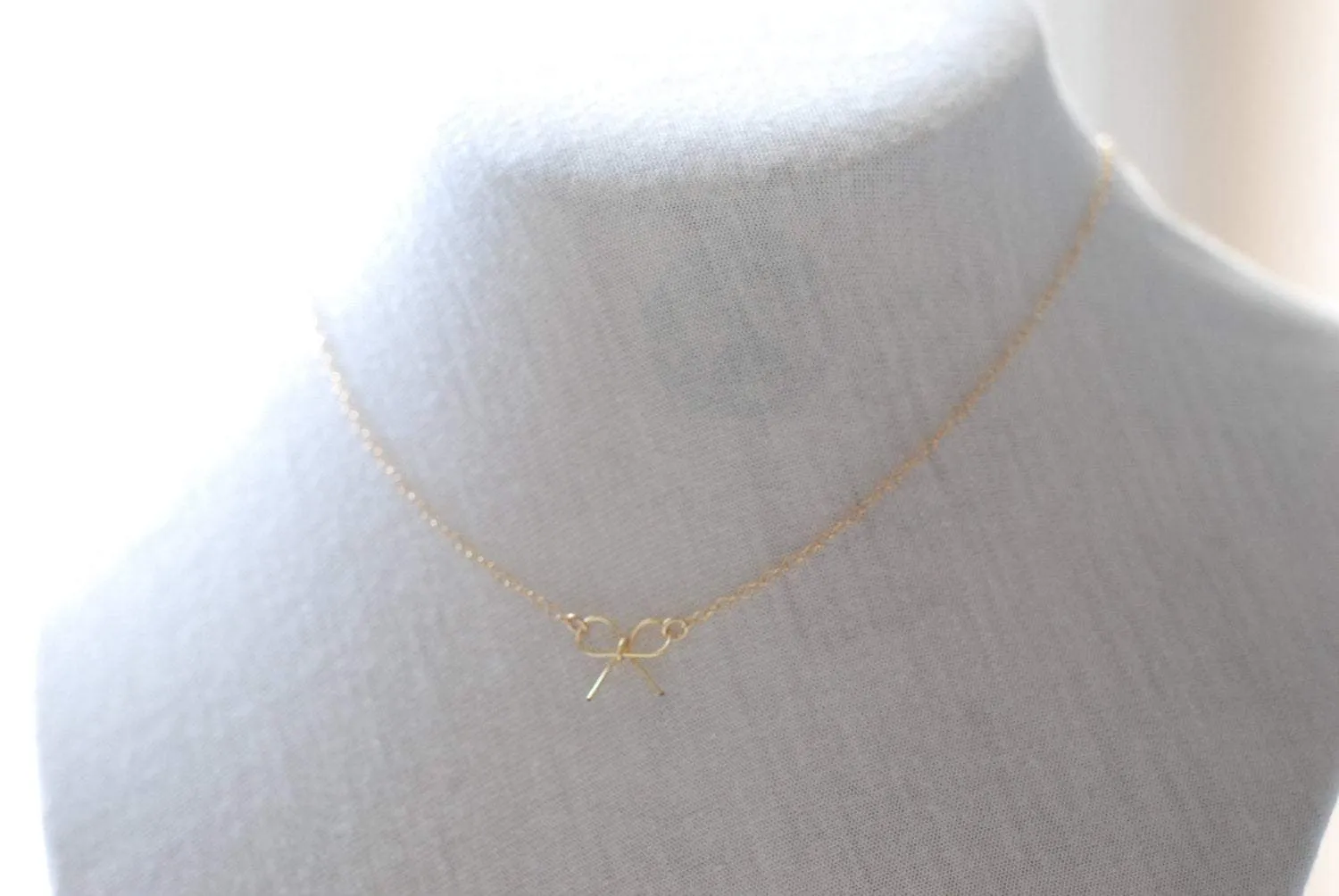 Wholesale Gold Bow Necklace - 14 karat gold filled bow, gold filled bow necklace, Gold Ribbon Necklace, Dainty Jewerly by HeirloomEnvy