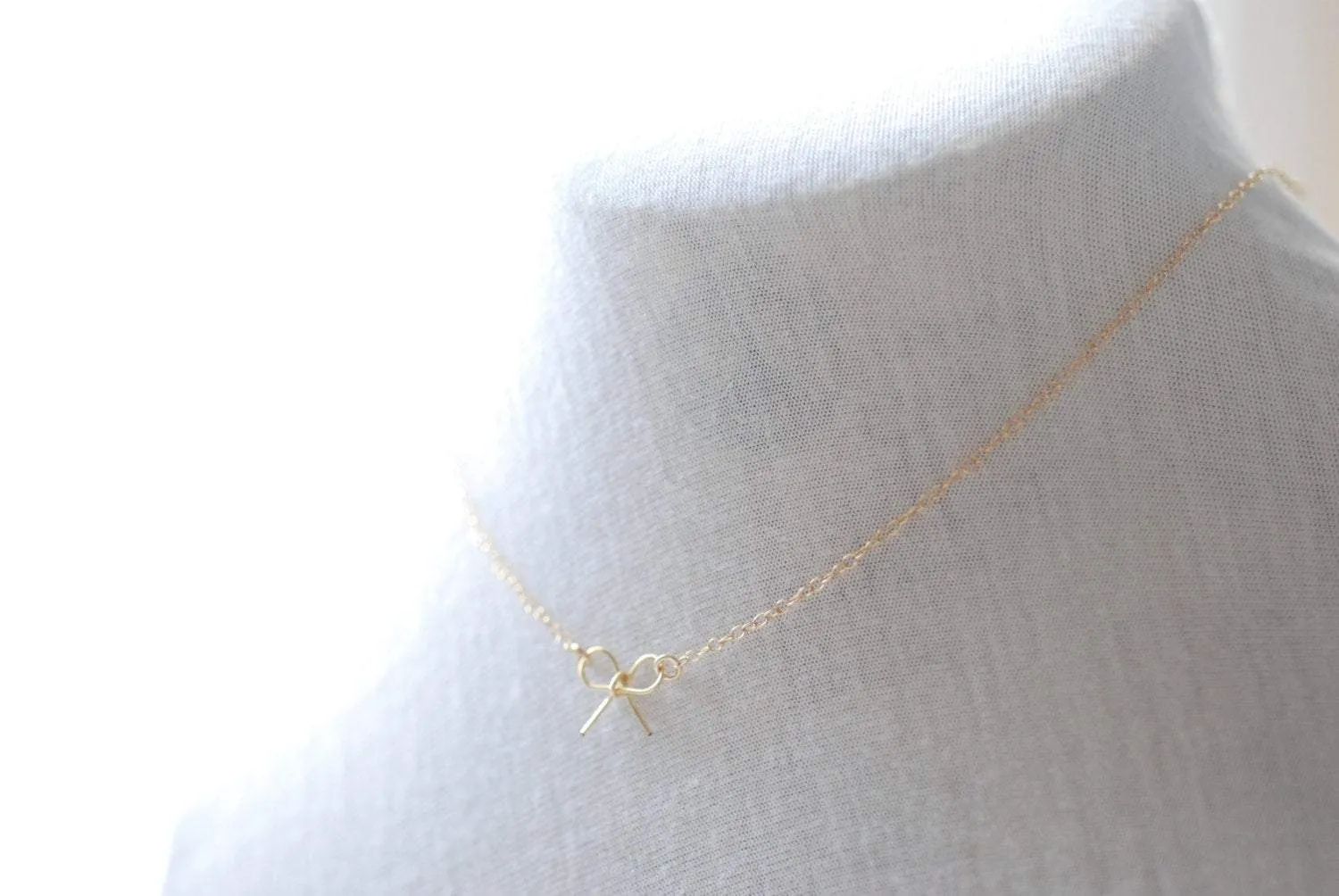 Wholesale Gold Bow Necklace - 14 karat gold filled bow, gold filled bow necklace, Gold Ribbon Necklace, Dainty Jewerly by HeirloomEnvy