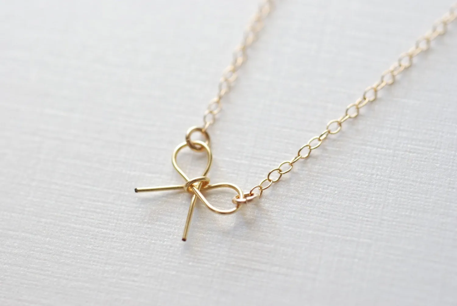 Wholesale Gold Bow Necklace - 14 karat gold filled bow, gold filled bow necklace, Gold Ribbon Necklace, Dainty Jewerly by HeirloomEnvy