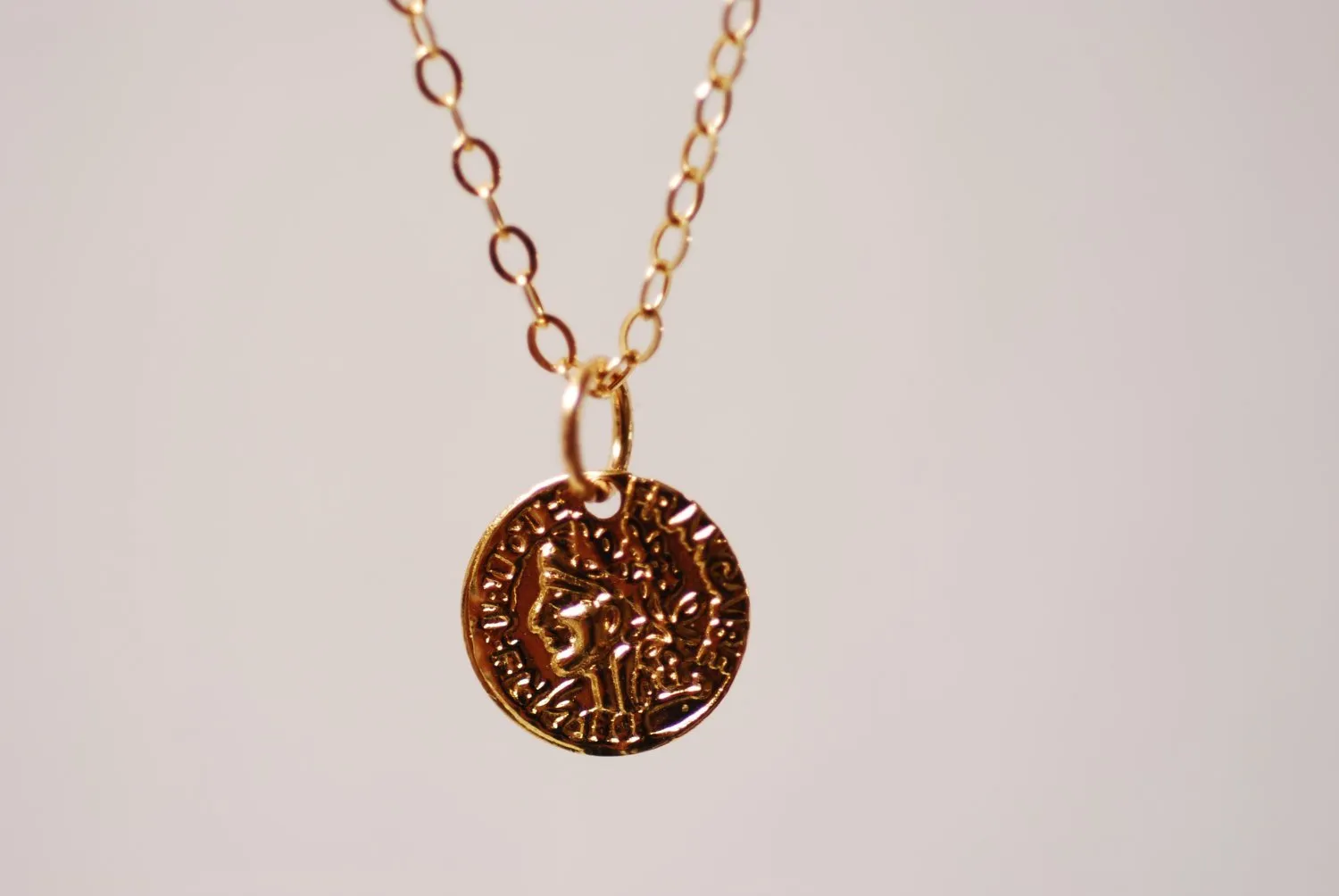 Wholesale Gold Greek Coin Circle Necklace,18k gold coin, Minimalist Coin Necklace, Gold Coin Pendant,gold disc necklace,textured disc necklace