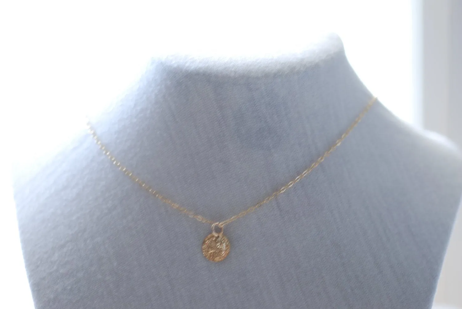 Wholesale Gold Greek Coin Circle Necklace,18k gold coin, Minimalist Coin Necklace, Gold Coin Pendant,gold disc necklace,textured disc necklace