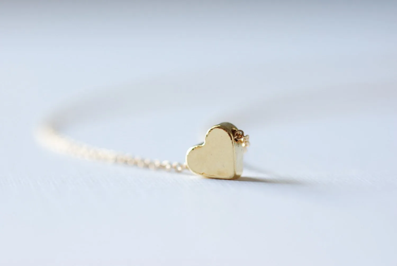 Wholesale Gold Heart Necklace or bracelet, Tiny Heart Pendant on a Gold Filled Chain, Sweet Heart Necklace and bracelet- 24k gold heart bracelet