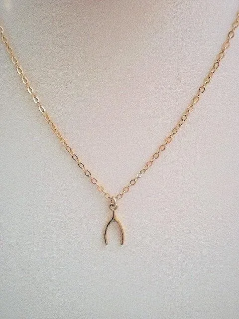 Wholesale Gold Wishbone Necklace - 24k gold wishbone, Dainty wishbone, Wishbone Pendant,Simple Wishbone Necklace,Lucky Wishbone Necklace,Gold Wishbone