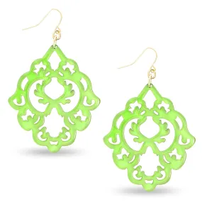 Zenzi Just Scroll With It Earrings Lime