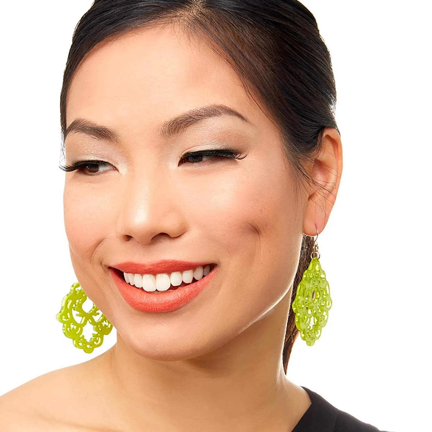 Zenzi Just Scroll With It Earrings Lime