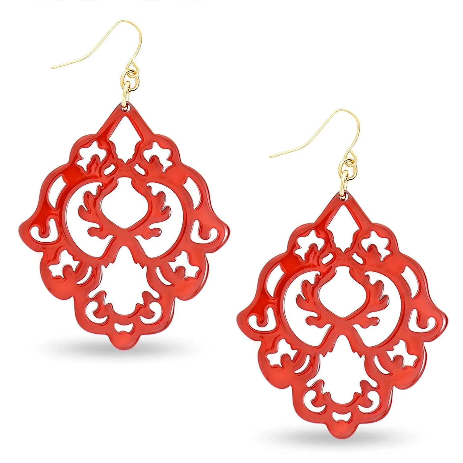 Zenzi Just Scroll With It Earrings Red